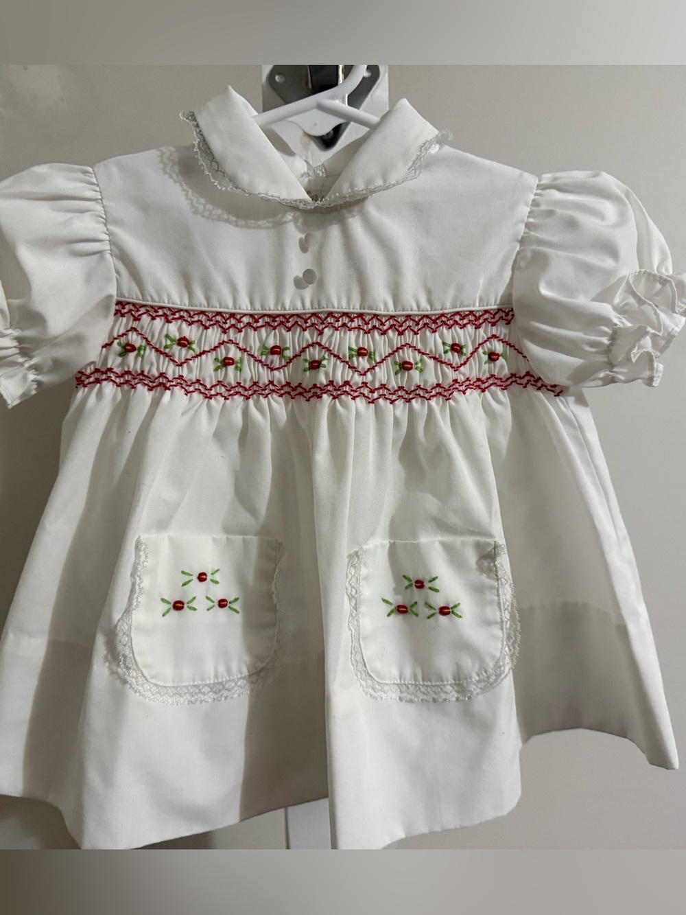 Vintage Baby Togs Hand Embroidered Smocked Dress